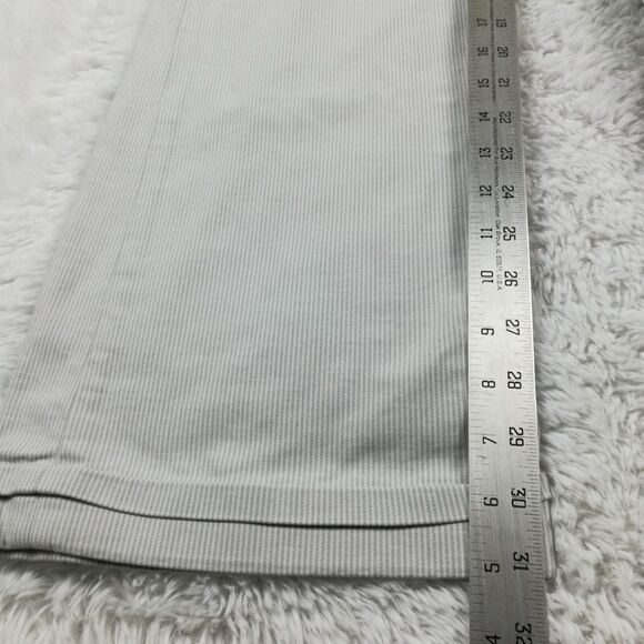 Banana Republic Womens Pants Martin Fit Straight Leg Gray Pinstripe Mid Rise 10 - Picture 8 of 14
